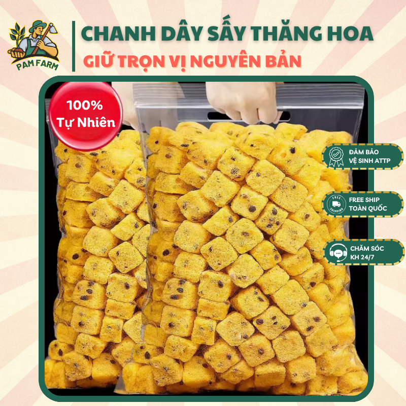 Chanh Dây Sấy Khô Cao Cấp - Chanh Leo Sấy Thăng Hoa - Kẹo Chanh Dây - Kẹo Chanh Leo 500G PAMFARM