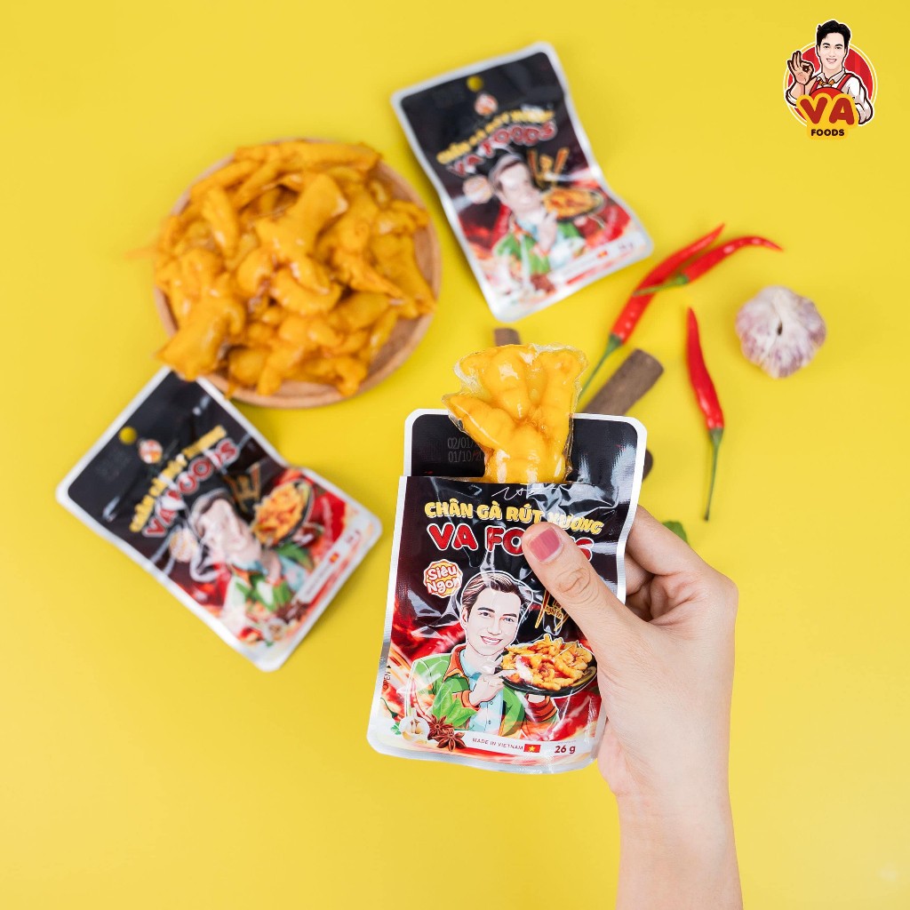 sỉ bịch 20 Gói Chân Gà Rút Xương VA Foods Hàng Việt Ăn Vặt Siêu Ngon - Gói 26g