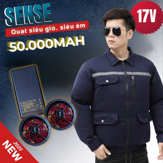  Áo Điều Hòa Nhật Bản SENSI - Hàng Cao Cấp - Chống Nóng Hiệu Quả - Pin 50.000mAh - Quạt 17V - Sử dụng liên tục 10-15H 
