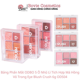 Bảng Phấn Mắt ODBO 5 Ô Nhũ Lì Tích Hợp Má Hồng Vỏ Trong Eye Blush Crush 6g ODS04