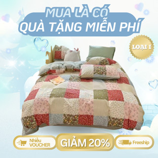 [TẶNG QUÀ]Set chăn ga Cotton living hoa nhí kiểu Vintage decor phòng ngủ
