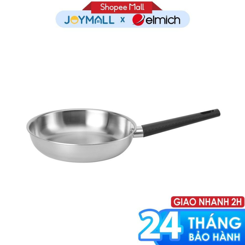 Chảo Sâu Lòng Inox Nguyên Khối Elmich Basic EL-2842IN, Hàng Chính Hãng, Bắt Từ Nhanh- JoyMall