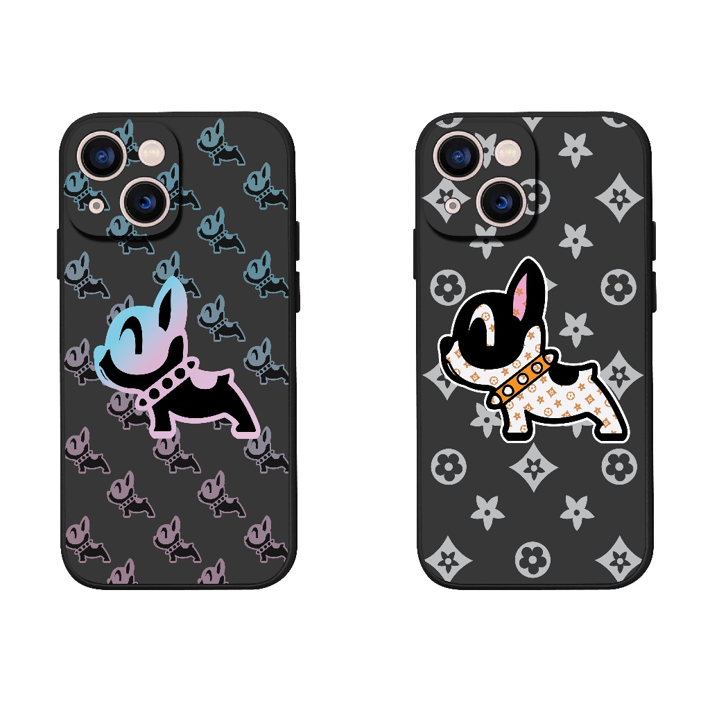 Ốp lưng iPhone Bull Dog x Lv TPU Viền Vuông
