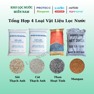 Vật Liệu Lọc Nước Dùng Cho Lọc Tổng Sinh Hoạt, Lọc Thô Đầu Nguồn - Sỏi, Cát, Than Hoạt Tính, Mangan