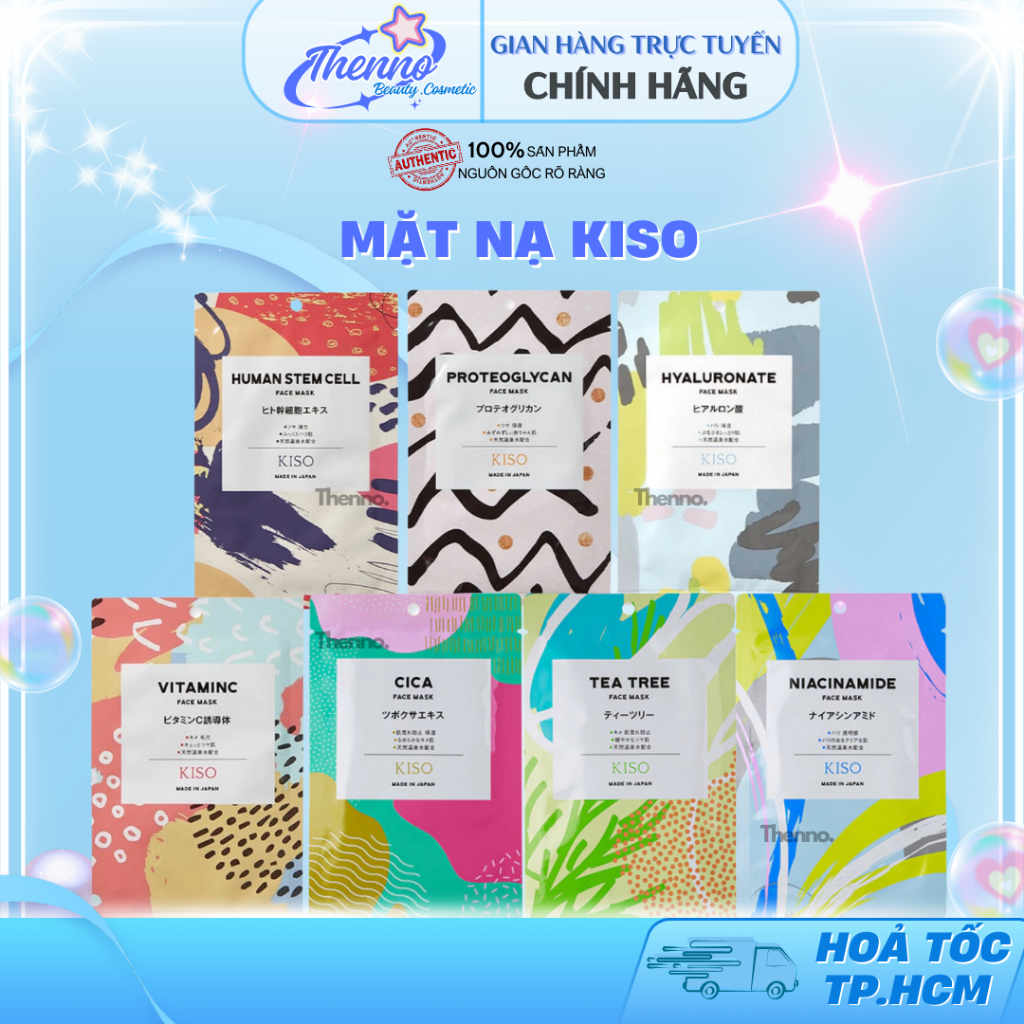 Mặt Nạ Dưỡng Da Cao Cấp Thế Hệ Mới Kiso TeeTree/Cica/Placenta/Vitamin C/Niacinamide Face Mask Nội Đị