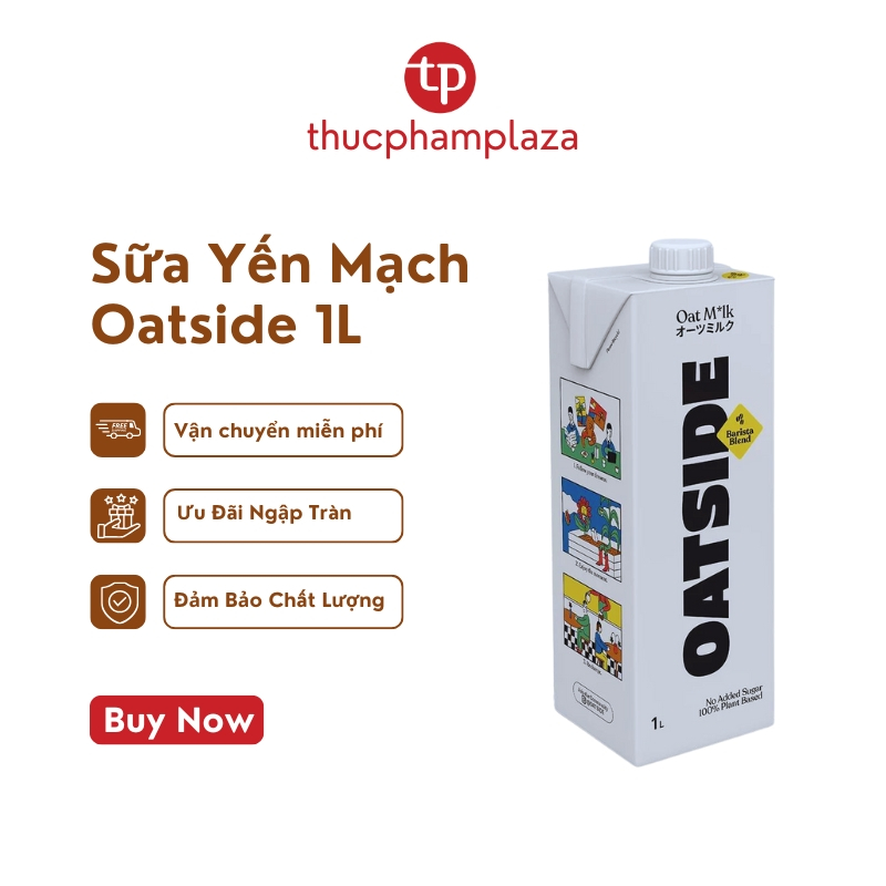 Sữa yến mạch OATSIDE Oat Milk Barista Blend - Hộp 1L, Sữa yến mạch ngon, dinh dưỡng, phù hợp pha chế