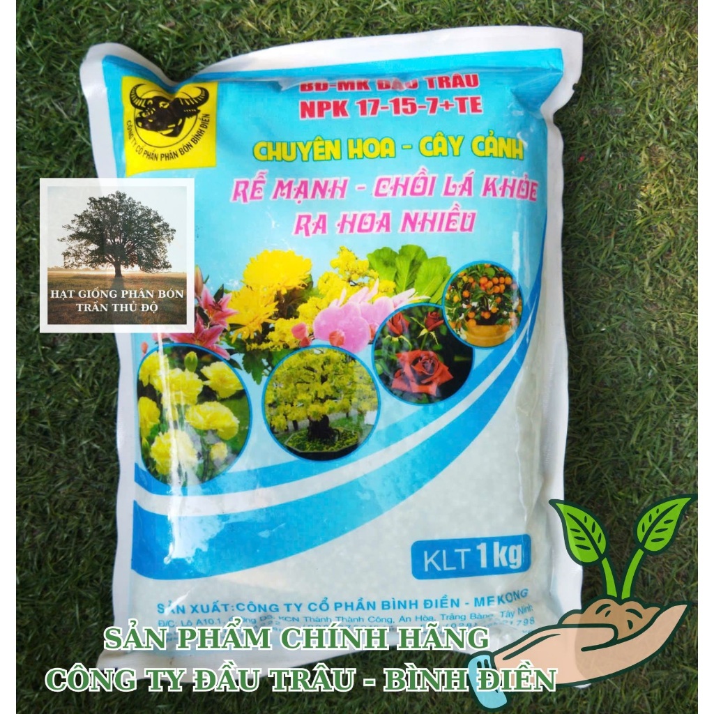 PHÂN BÓN ĐẦU TRÂU CHÍNH HÃNG CÔNG TY NPK 17-15-7+TE DẠNG VIÊN ( 1KG )