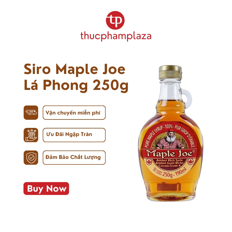 Sirô Maple Joe nguyên chất Siro lá phong chai 250g