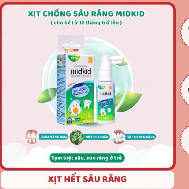 Xịt chống sâu răng cho bé, Xịt chống sâu răng Midkid chính hãng an toàn BBShine – I018