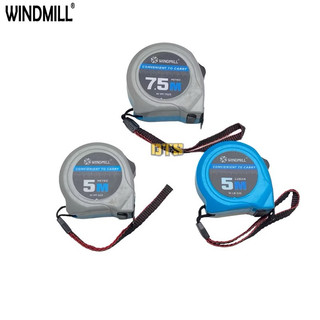 Thước rút - Thước cuộn thép WINDMILL 5m 7.5m | Thước kéo hệ mét, lỗ ban bản to 25mm vỏ ABS chống va đập, số sắc nét