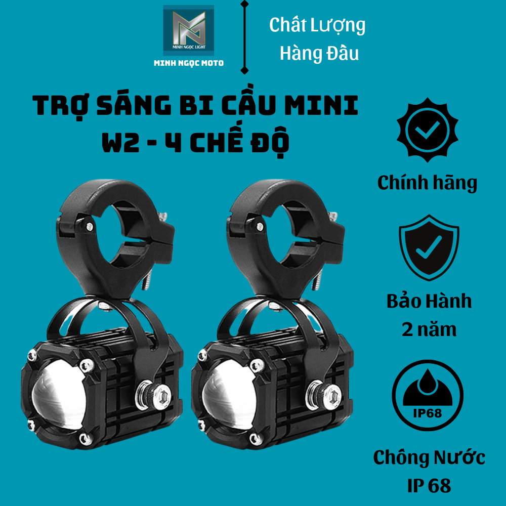 Đèn LED Trợ Sáng Mini W2 ZEDLIGHT, 4 Chế Độ Sáng Tích Hợp Auto Passing - Bảo Hành 24 Tháng