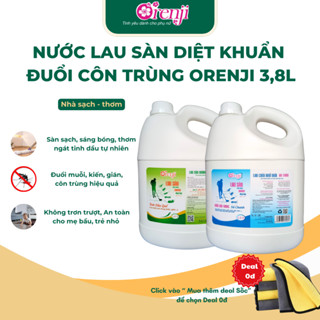 Nước lau sàn diệt khuẩn công nghệ nano, tinh dầu quế đuổi côn trùng Orenji 3,8L