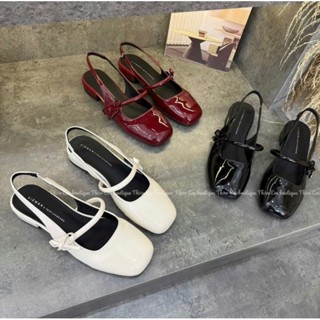   Thảo Em - SH3V  Sục bệt nữ có quai sau đính nơ gót đế 2cm   Sẵn Hàng   