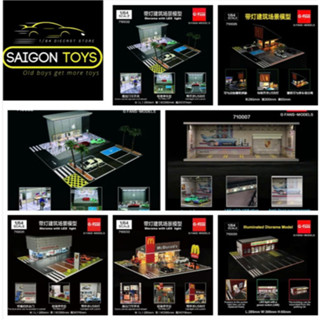 Mô hình toà nhà garage xe hơi Diorama tỉ lệ 1:64 với đèn LED hiện đại- G-Fan MoreArt - Saigontoys