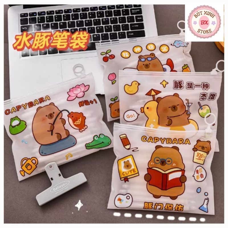 Túi Zip A5 Hình capy bara dễ thương