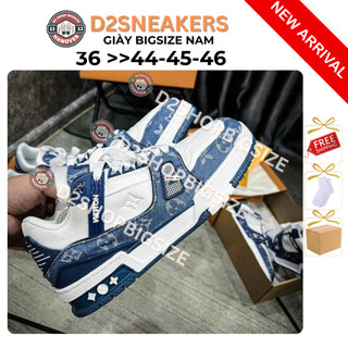   44-45-46  Giày big size nam Lệ Vi phối màu xanh trắng nam nữ cao cấp | D2SHOPBIGSIZE 