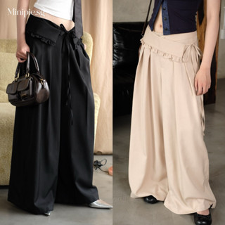 Quần Kaki Mềm Ống Siêu Rộng Cạp Lưng Thấp Phong Cách Hàn Quốc Đơn Giản Mặc Hằng Ngày - Minipie