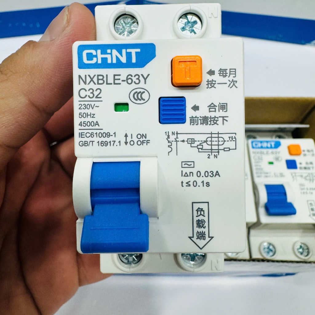 Aptomat chống rò - chống giật  Chint , RCBO - CB chống giật Bảo Hành 12 tháng