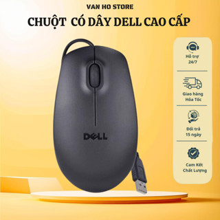 [ Chính Hãng ] Chuột có dây DELL cao cấp - Siêu bền, siêu tiết kiệm, nhỏ gọn, thiết kế ôm tay... VAN HO STORE