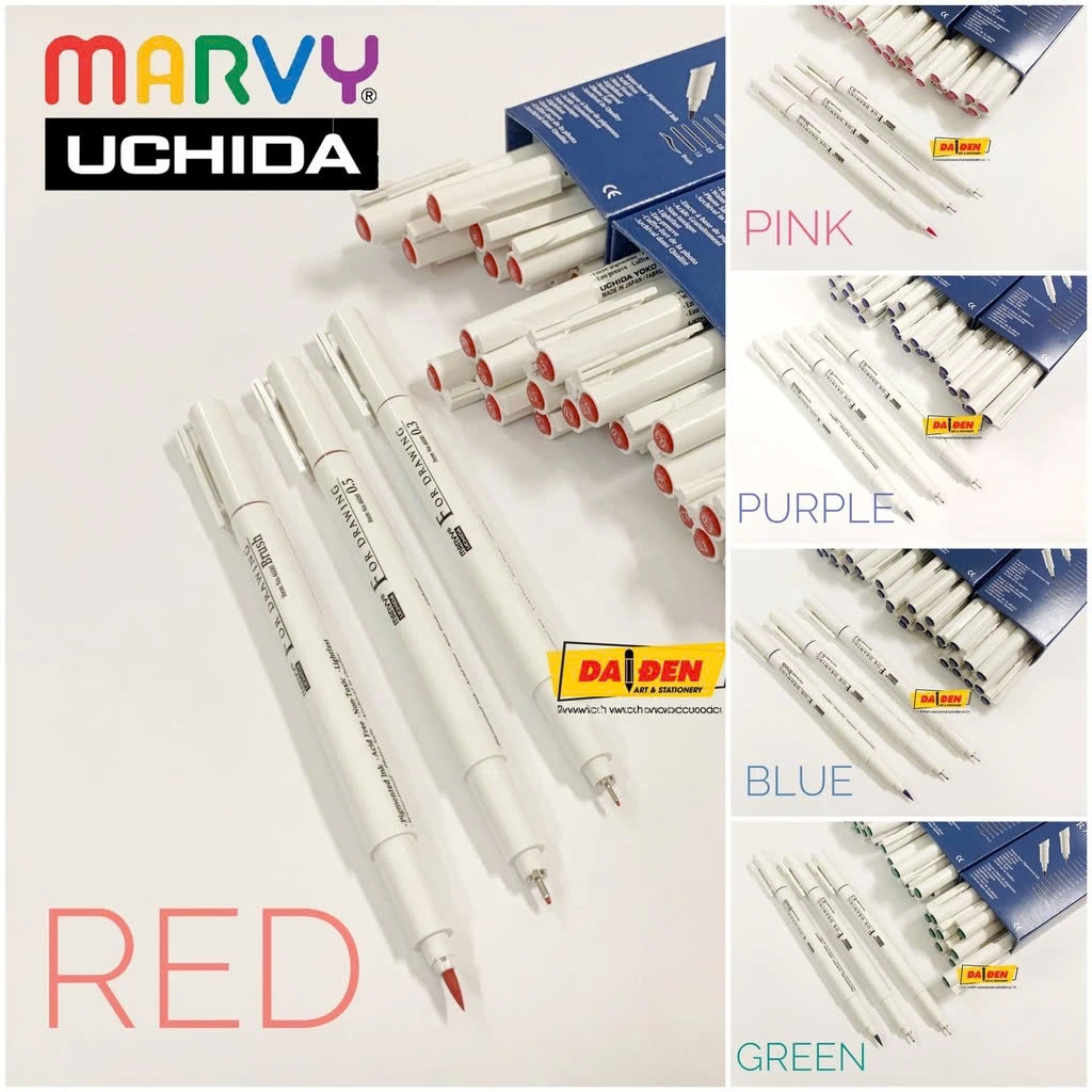 [DA ĐEN] Bút Line Màu Marvy Uchida Kháng Nước