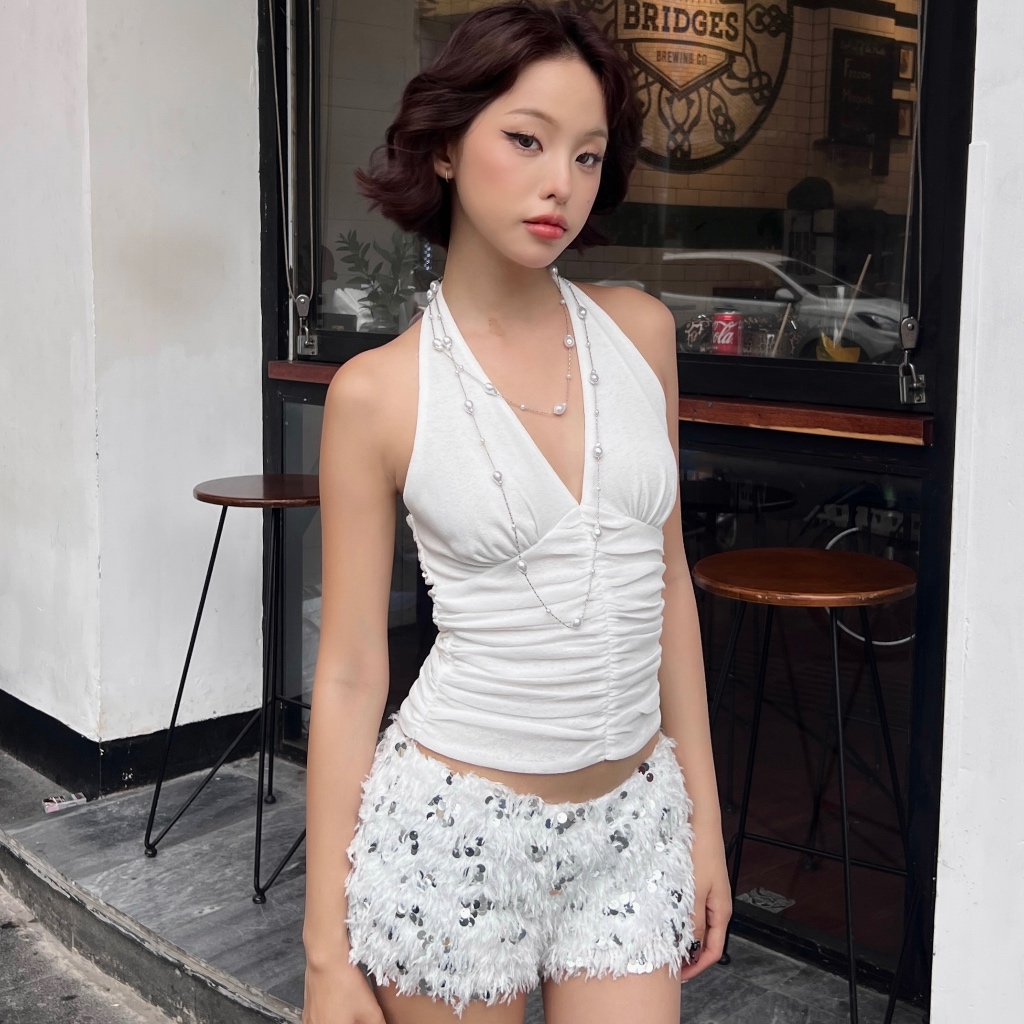 Áo Cổ Yếm TWENTI Thun Nhún Mỏng Tôn Dáng | BigBuy360 - bigbuy360.vn