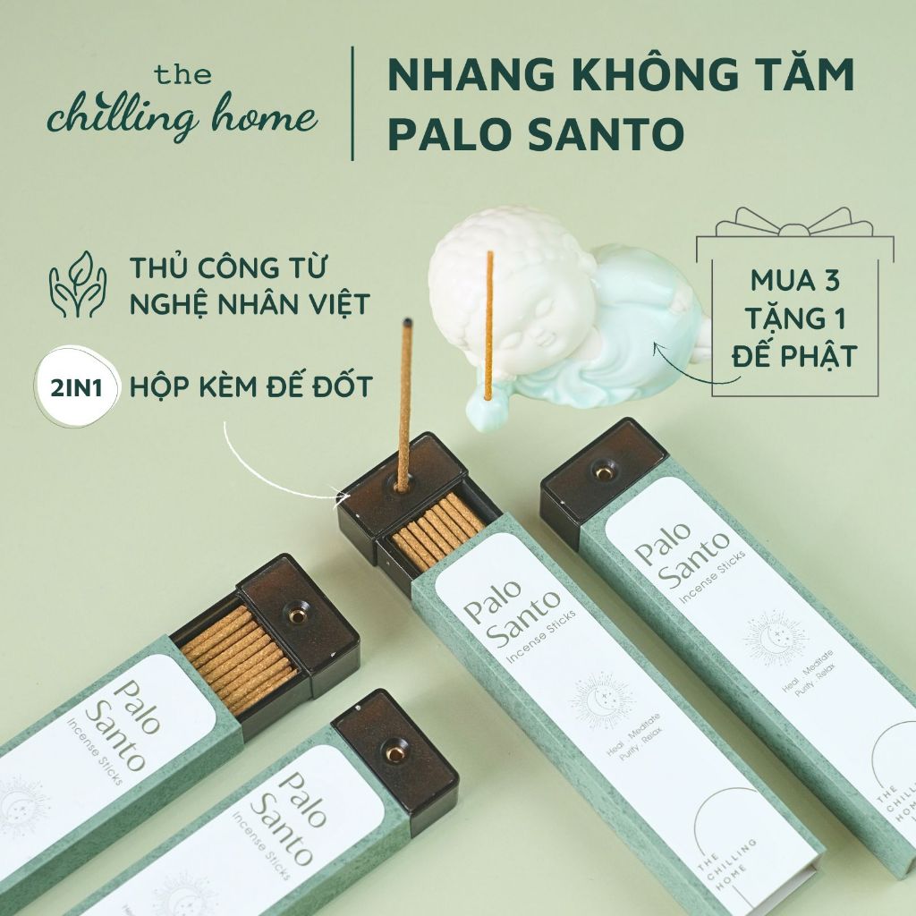 Nhang Không Tăm Palo Santo - The Chilling Home - Thanh Hương Gỗ Trắc Xanh - Nhang Thơm Cao Cấp