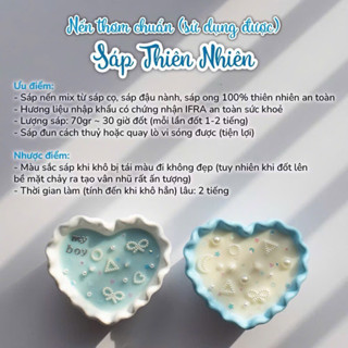 [ SÁP ĐẬU NÀNH) set nguyên liệu làm Nến thơm cốc thạch cao Hình Trái Tim dùng làm Quà Tặng trang trí