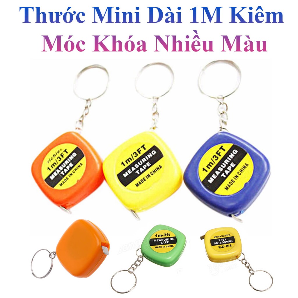 Thước Mini Dài 1M Kiêm Móc Khóa Nhiều Màu