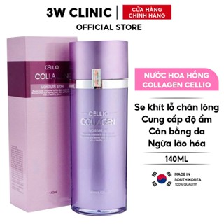 Nước Hoa Hồng Chống Lão Hóa Collagen Cellio Moisture Skin 140ml Đàn Hồi Tăng Cường Độ Ẩm Cho Da