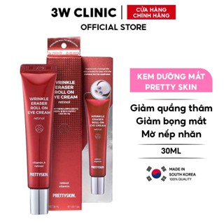 Kem Dưỡng Mắt PRETTY SKIN Hàn Quốc Wrinkle Eraser Roll Eye Cream Retinol 30ml Mờ Thâm Giảm Nếp Nhăn