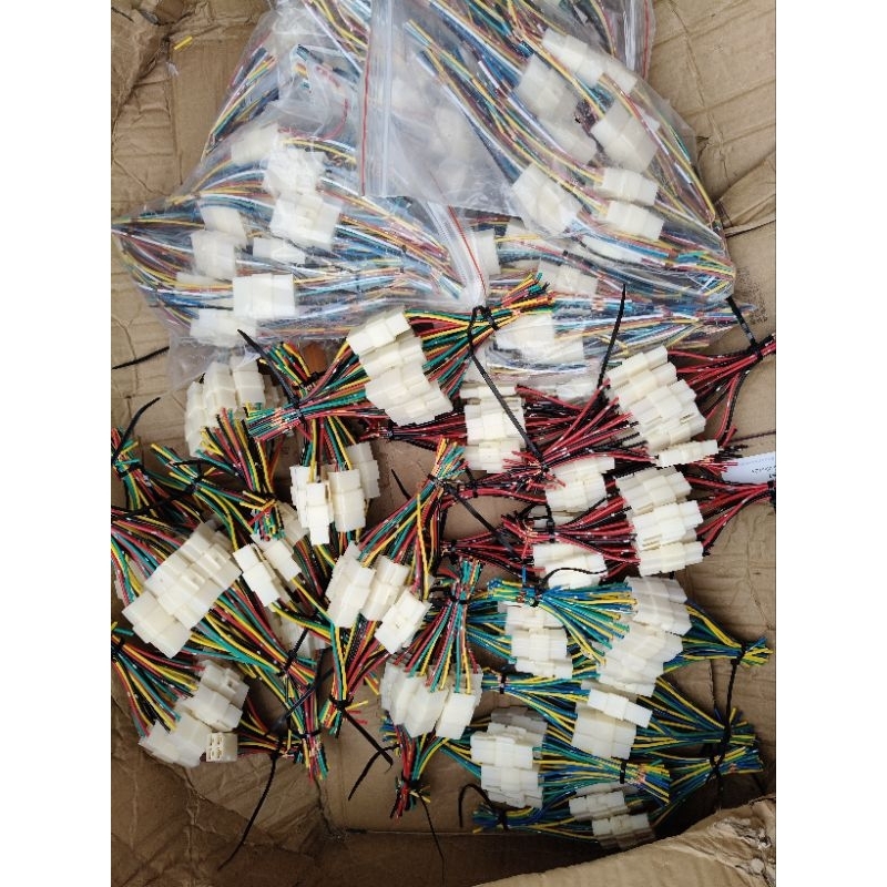 Bộ rắc cắm điện đực cái 6 chân, 4 chân, 3, 2 chân chân dẹp  dây đồng