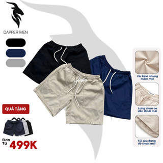 Quần Lửng Nam Kaki Màu Xanh ,Đen,, Kem Quần Short Nam Tập Gym, Chạy Bộ Dapper Men QDKK960