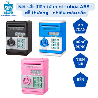 Két sắt nhựa ABS điện tử mini - ống heo tiết kiệm dễ thương - két sắt mini cho bé - két sắt mi ni