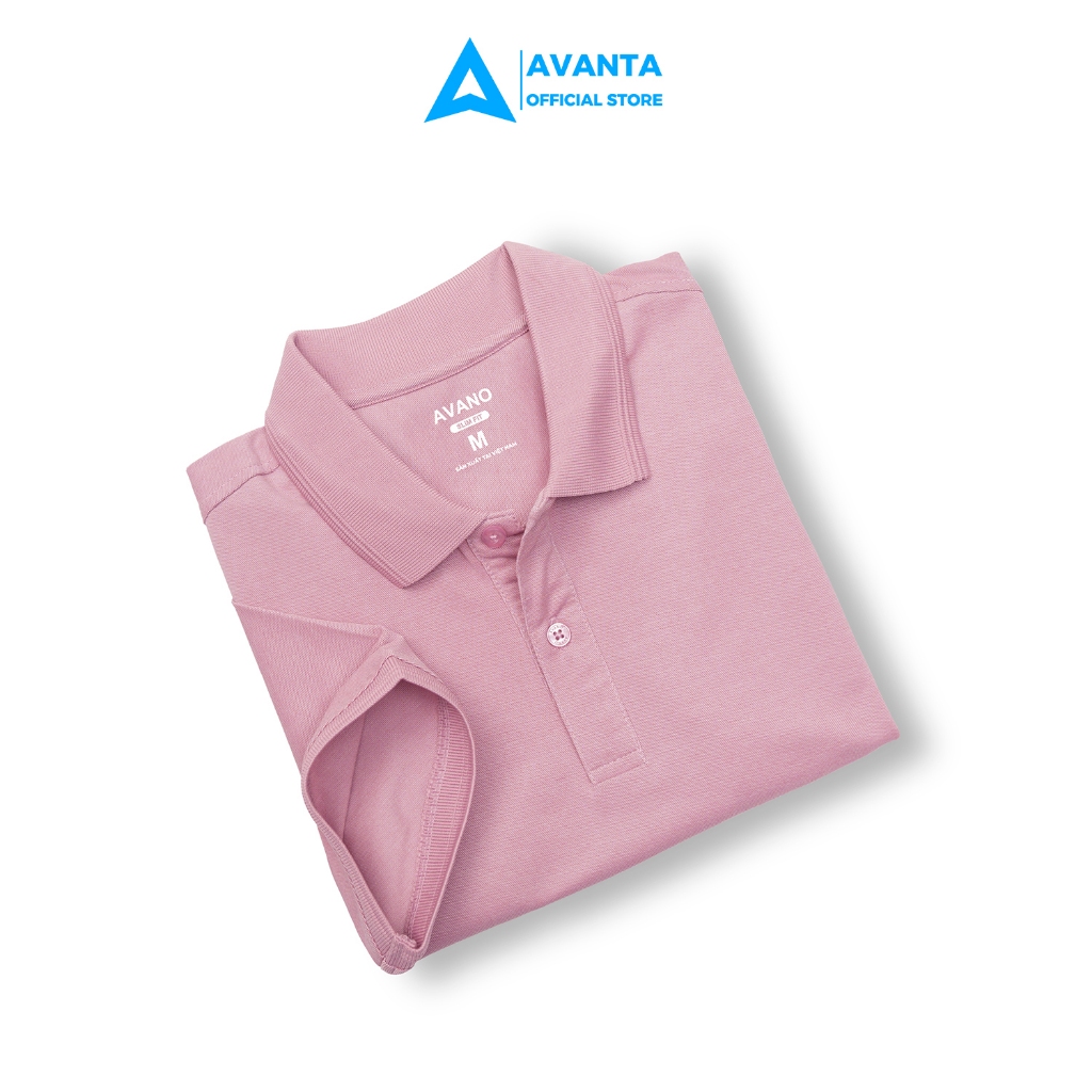Áo polo hồng nam AVANTA vải Cotton mắt chim không bai xù mềm mịn thoáng mát PL01