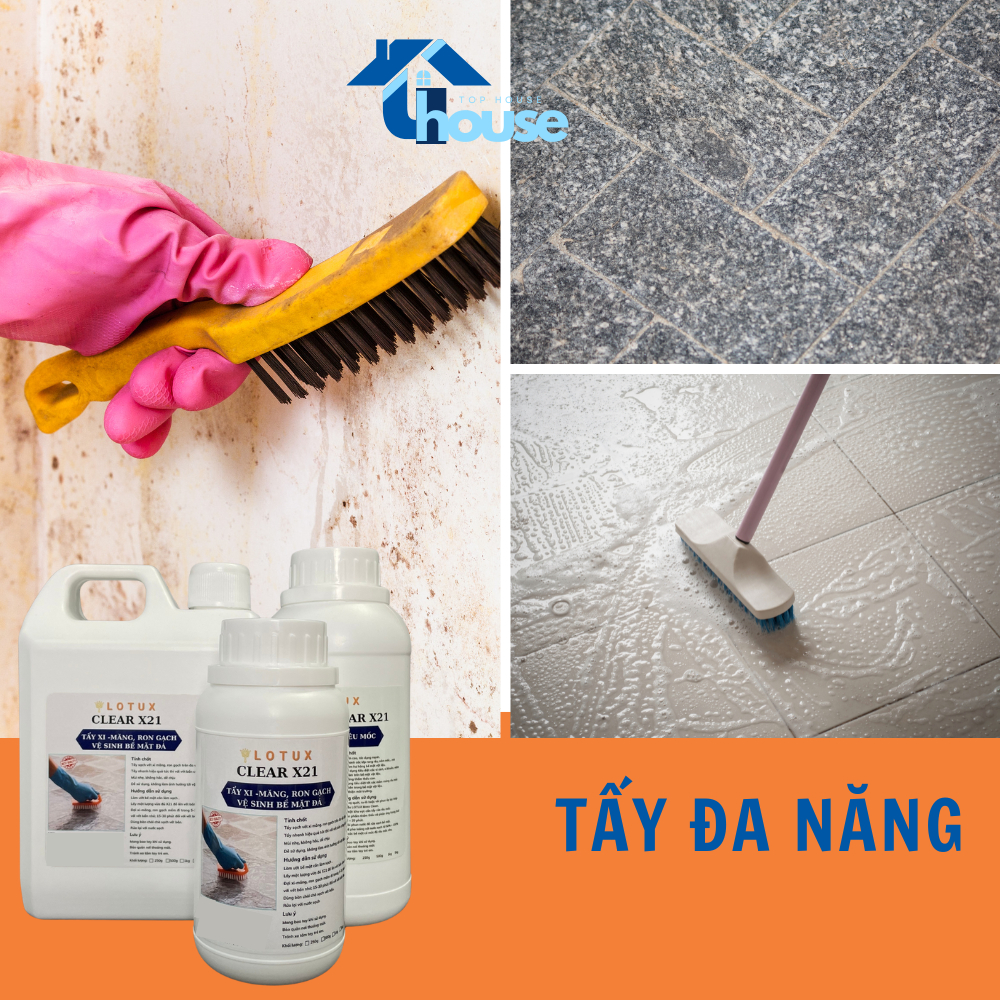 (ĐỌC KĨ MÔ TẢ)Nước tẩy đa năng các bề mặt đá,sàn nhà,tẩy hồ vữa xi măng,tẩy sạch ron gạch ,làm mới gạch Lotux X21