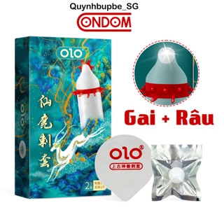 Bao Cao Su OLO Gai Bi Nai Xanh, BCS Gai Mềm, Nhiều Gel Bôi Trơn, Tăng Khoái Cảm