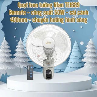 Quạt treo tường lifan te-1689 50w sải cánh 40cm có remote hẹn giờ