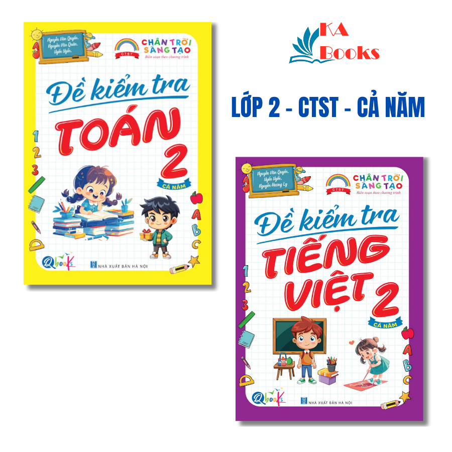 Sách - Combo Đề Kiểm Tra Toán và Tiếng Việt 2 - Chân trời sáng tạo - Cả năm (2 cuốn)