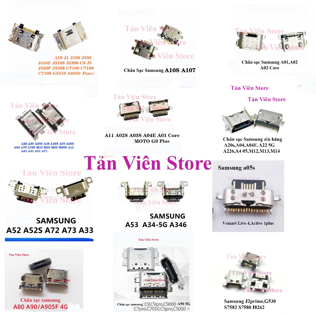 Set 10c Tổng hợp chân sạc Samsung phổ thông nhất