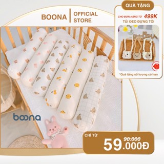 Gối ôm cho bé Boona vải xô muslin organic cao cấp mềm mại, không xù giúp bé ngủ ngon