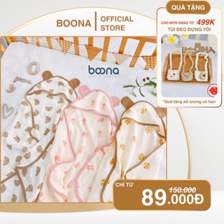 Khăn quấn ủ sơ sinh đa năng Boona, Molli, Mipbi vải sợi Muslin cao cấp làm khăn choàng tắm,ủ, cho bé