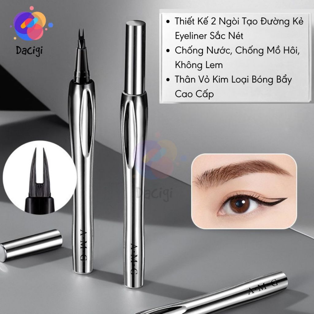 Bút kẻ chân mày 2 ngòi - Bút chì kẻ lông mày chống nước, chống mồ hôi, không lem - Thiết kế cao cấp