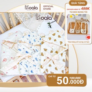 Khăn quấn ủ chần bông hạt đậu Koala dày dặn, ấm áp, đa năng làm chăn, ủ, choàng cho bé