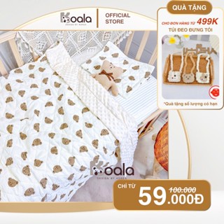 ( Tặng Gối) Chăn trần bông hạt đâu Koala vải muslin cao cấp kêt hợp vải nhung hạt đậu giữ ấm cho bé