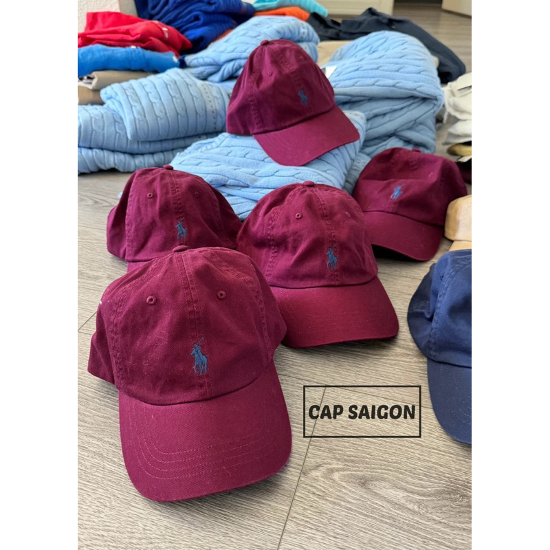 [CÓ LOGO SAU] mũ lưỡi trai phom mềm CAPSAIGON thêu PILO đỏ đô đỏ mận hot trend nổi bật unisex