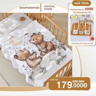 Khăn tắm xô Muslin  6 lớp đa năng, mềm mại, làm khăn tắm, quấn ủ, chăn cho bé