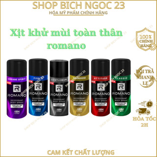 Xịt khử mùi toàn thân ngăn mồ hôi và mùi cơ thể Romano Attitude/Gentleman/Force/Classic 150ml