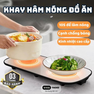 Khay Hâm Nóng Đồ Ăn Thiết Kế Kính Cường Lực Chắc Chắn, Khay Làm Nóng Đồ Ăn Cách Nhiệt VIVATREND - HNDA01