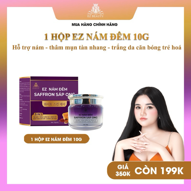 [voucher giảm 50%] Kem hỗ trợ nám đêm EZ mã 10g cty Ez beauty