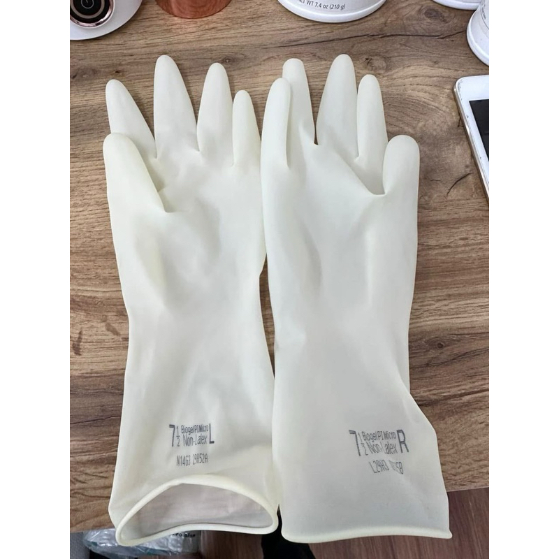 _ 2 BỊCH Găng tay cao su trắng cổ dài 30cm.- siêu co dãn đàn hồi tốt, Sử dụng đa ngành nghề ..v..v T